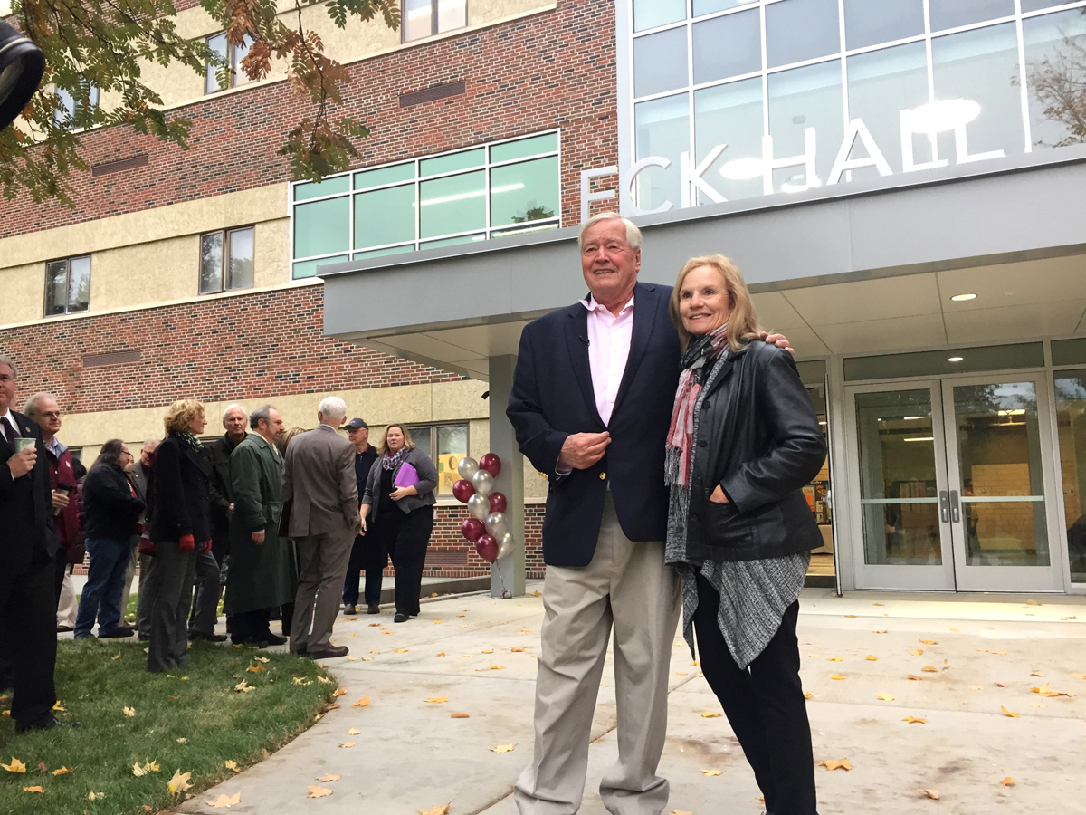Dennis and Gretchen Eck attend Eck Hall opening at UM.